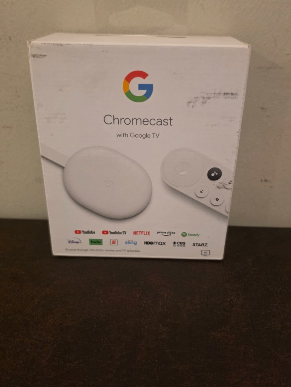 The Google Chromecast with Google TV Media Streamer in Snow (GA01919-US)